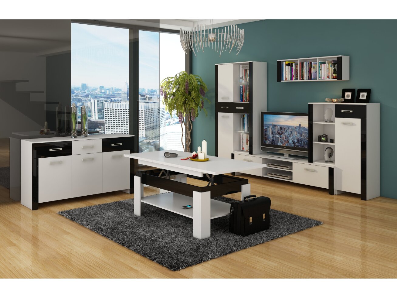 Svetainės baldų komplektas HUGO 1 6