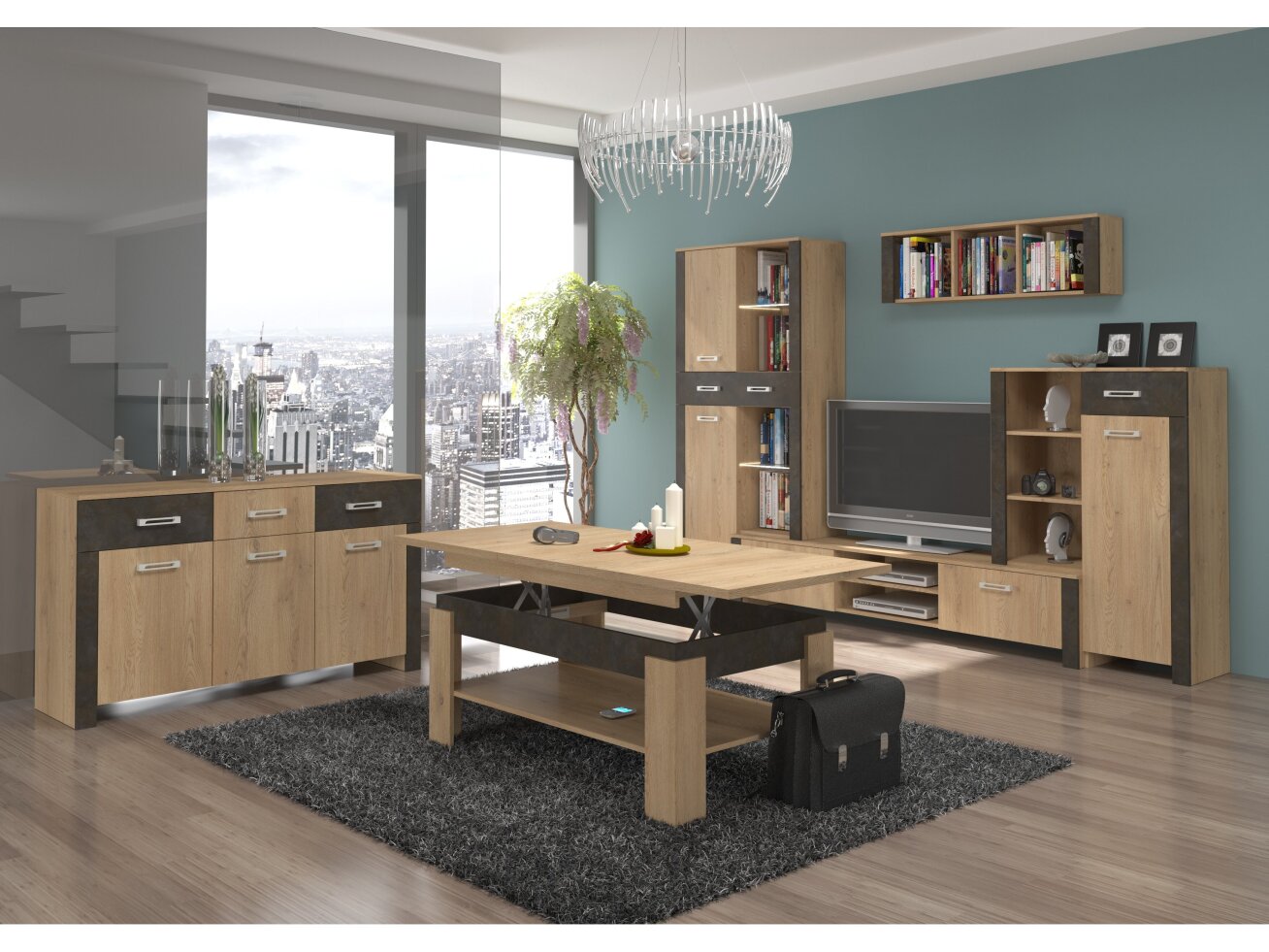 Svetainės baldų komplektas HUGO 1 8