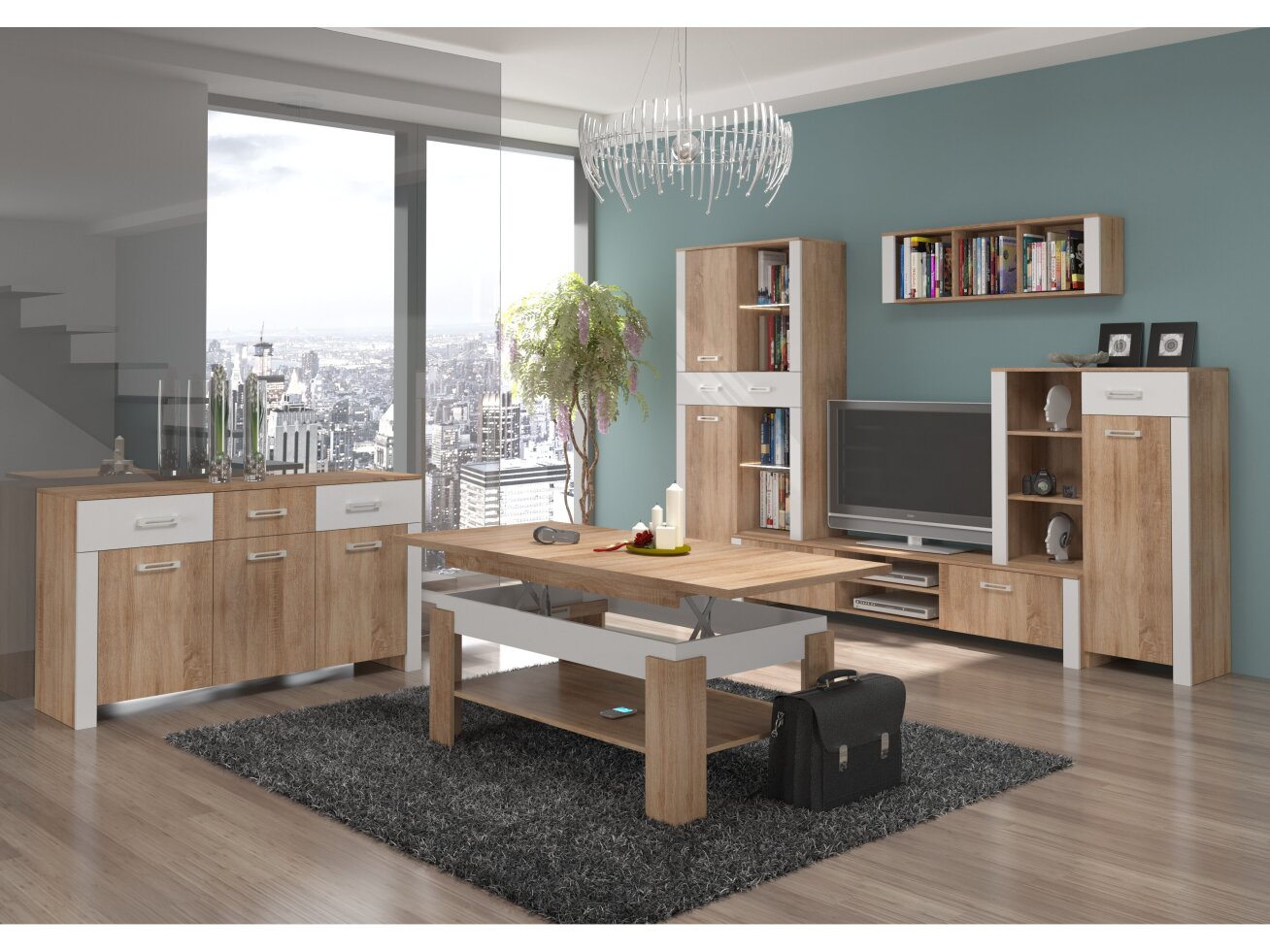 Svetainės baldų komplektas HUGO 1 10