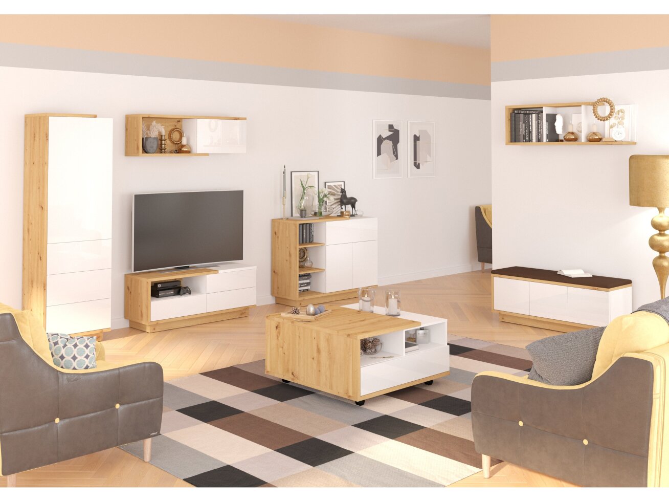 Svetainės baldų komplektas HYBRID 3 13