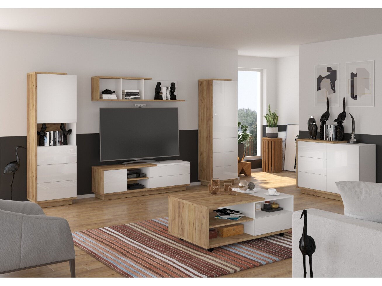 Svetainės baldų komplektas HYBRID 4 10