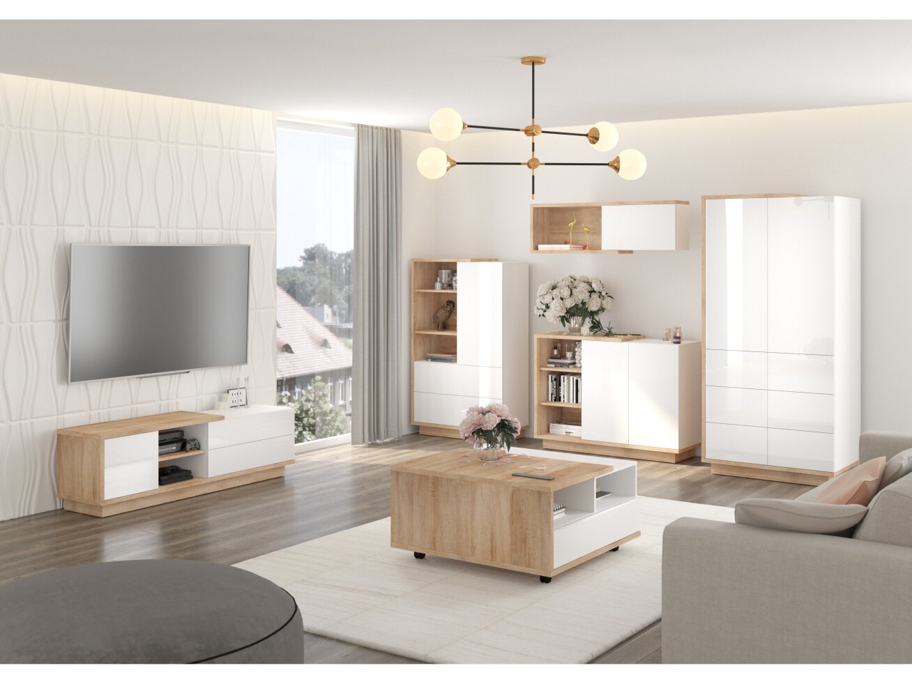 Svetainės baldų komplektas HYBRID 5 6