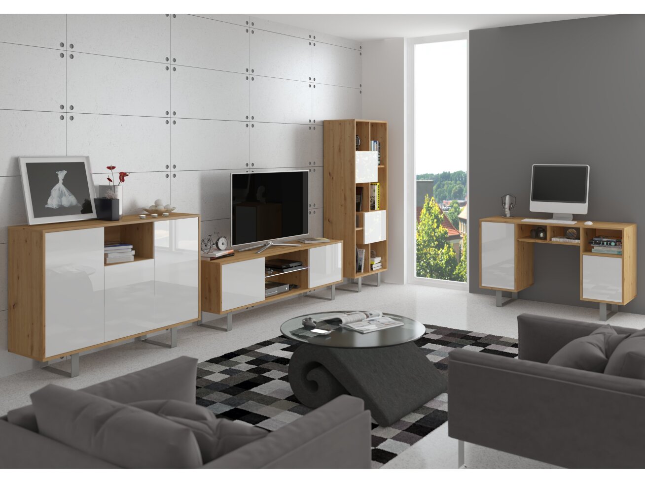 Svetainės baldų komplektas KING 2 6 Svetainės baldų komplektas KING 2 6