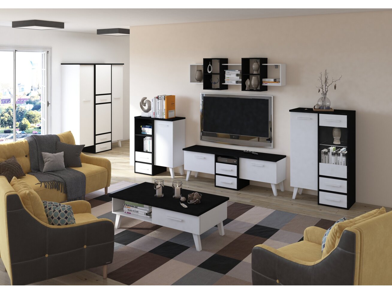 Svetainės baldų komplektas NORDIS 2 9 Svetainės baldų komplektas NORDIS 2 9