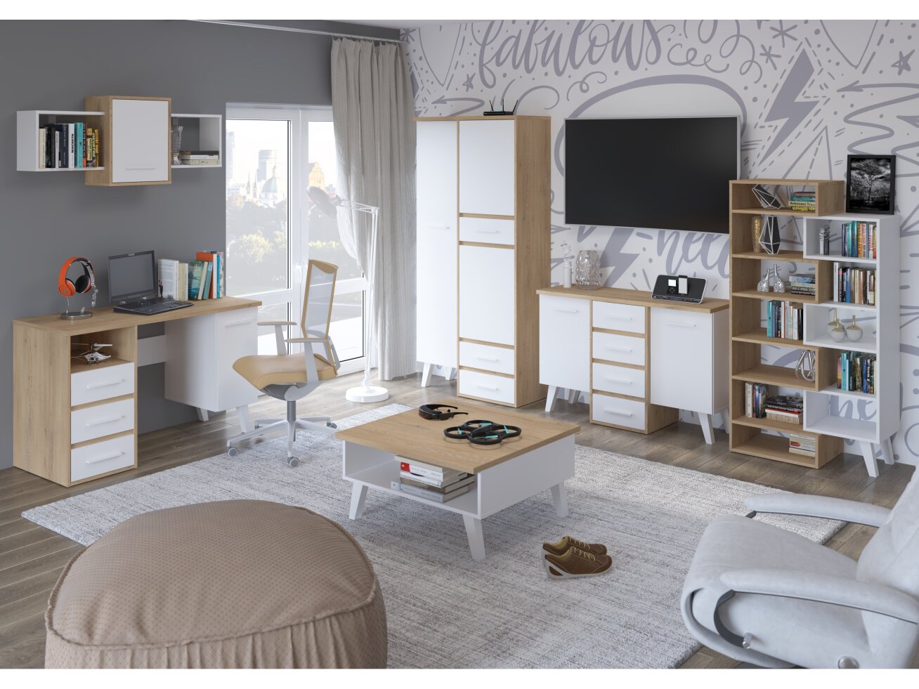 Biuro baldų komplektas NORDIS 3 9