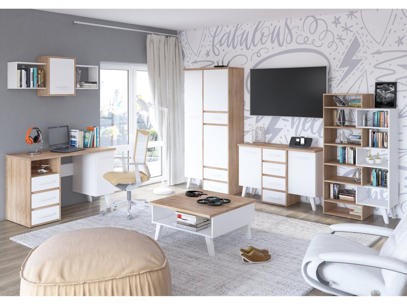 Biuro baldų komplektas NORDIS 3 6