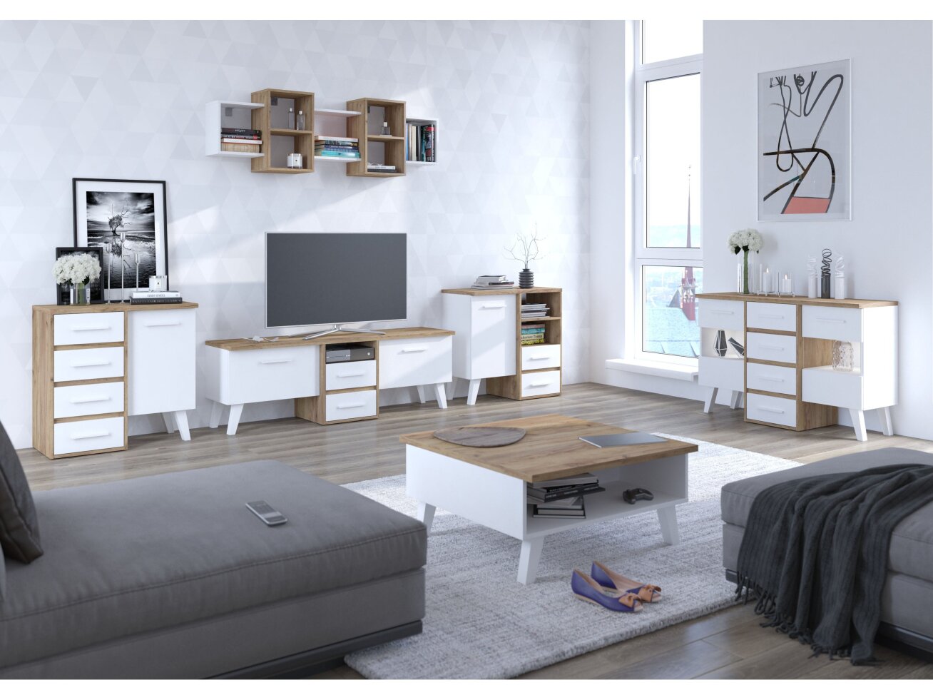 Svetainės baldų komplektas NORDIS 4 8