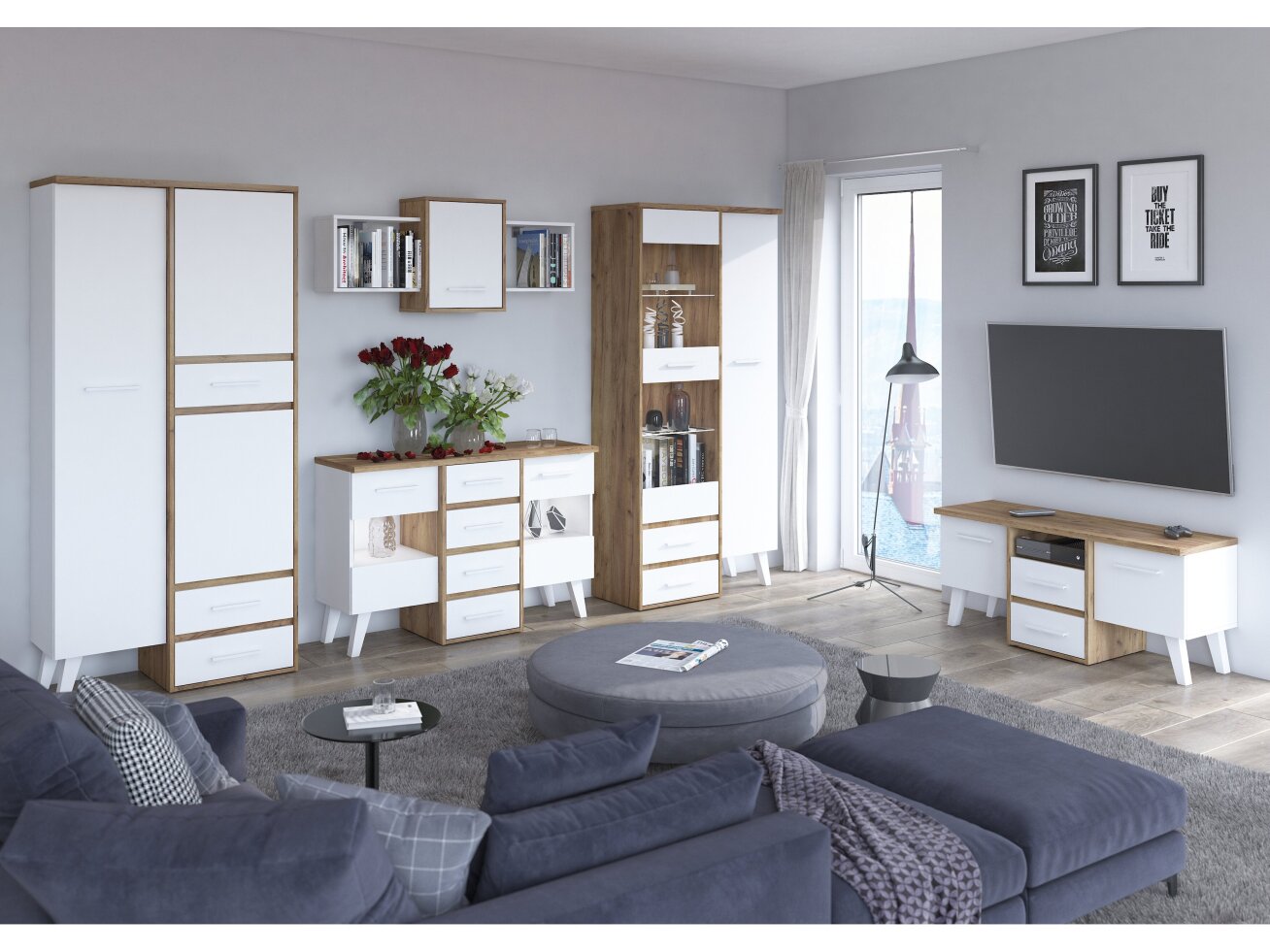 Svetainės baldų komplektas NORDIS 5 8 Svetainės baldų komplektas NORDIS 5 8