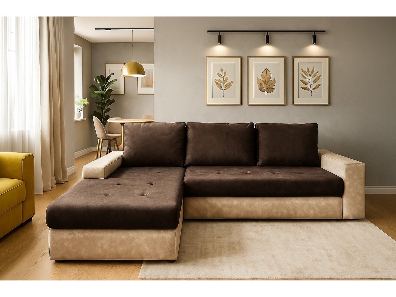 Minkštas kampas PABLO su pufais 3 Minkštas kampas PABLO su pufais 3