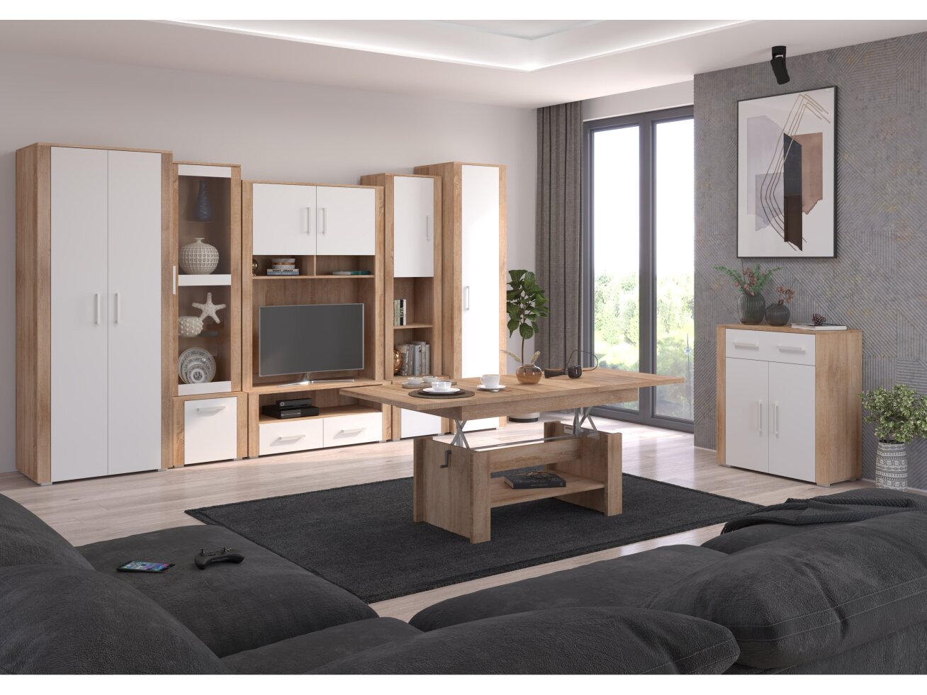 Svetainės baldų komplektas NOTTI 1 9 Svetainės baldų komplektas NOTTI 1 9