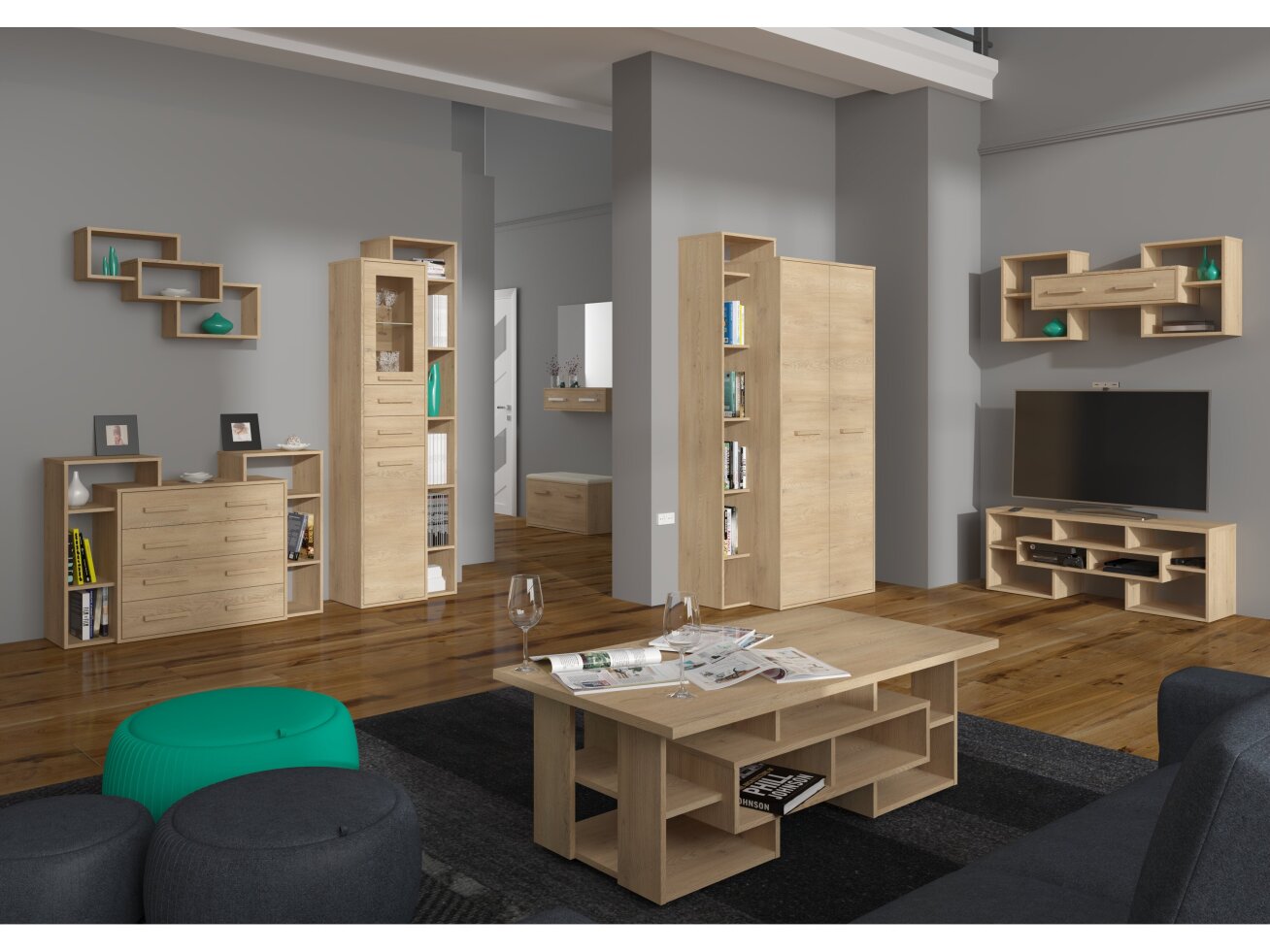 Svetainės baldų komplektas RIO 4 6