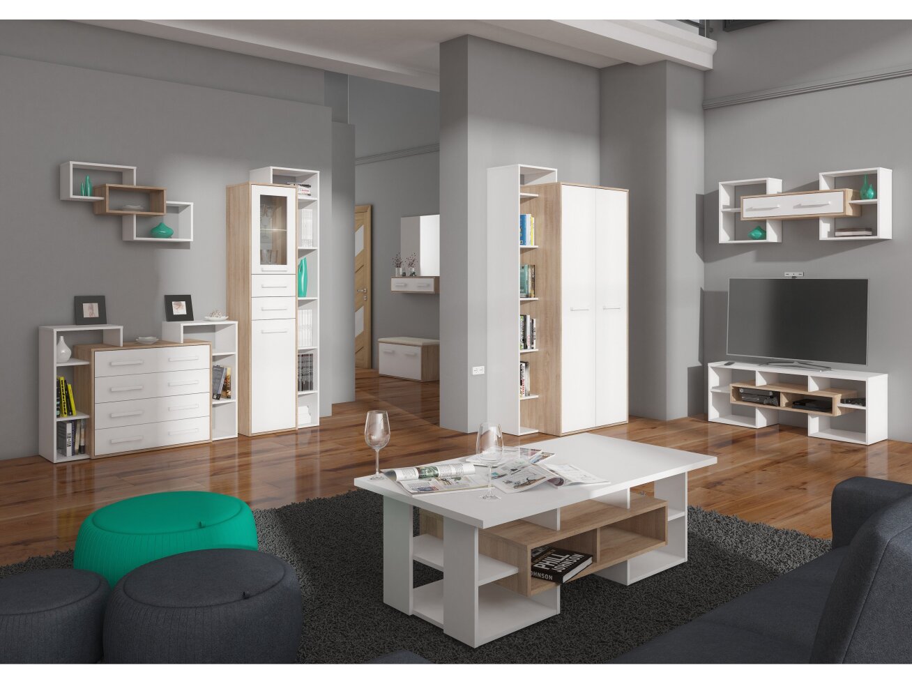 Svetainės baldų komplektas RIO 4 11