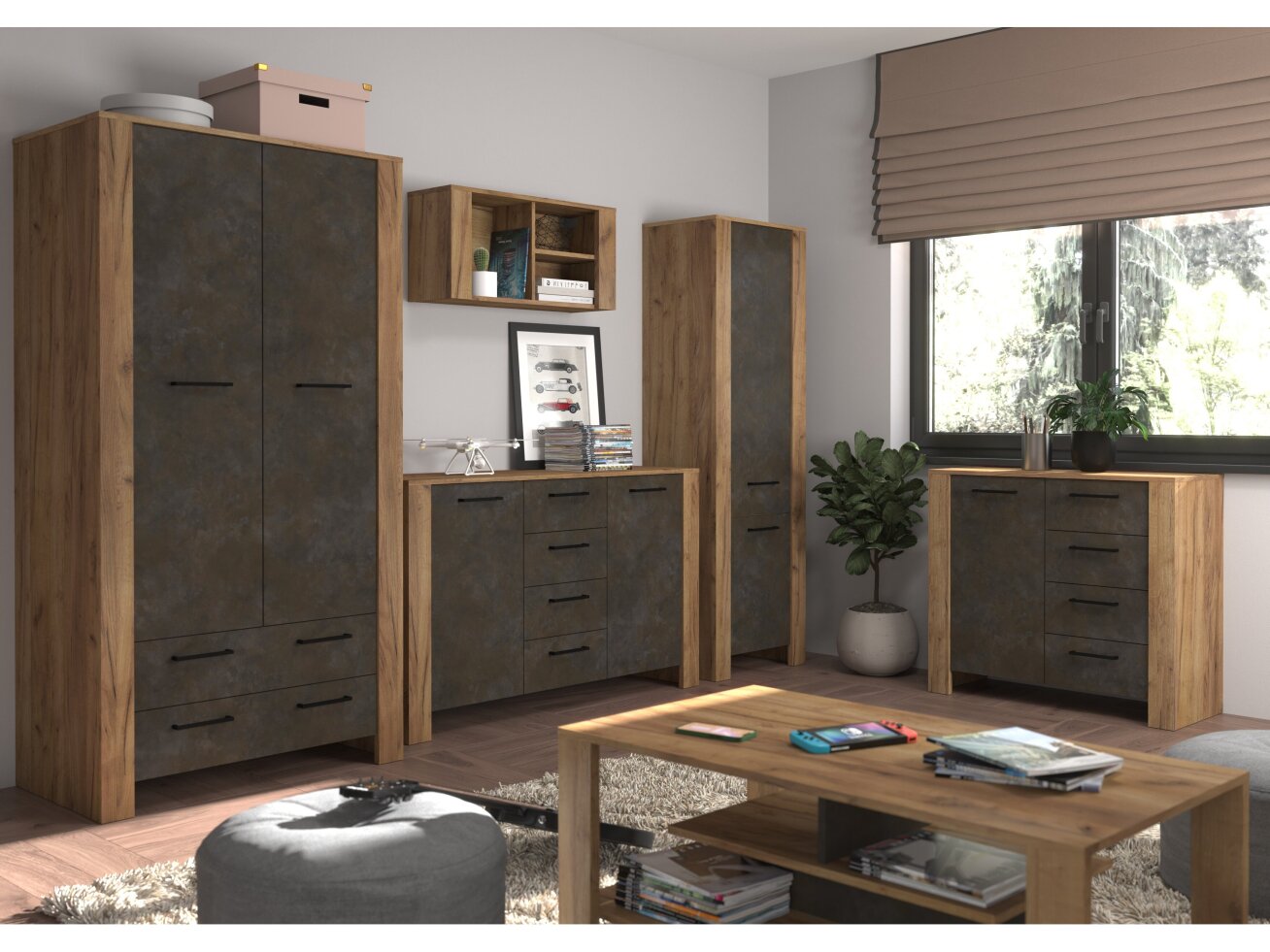 Svetainės baldų komplektas SLIDE 5 5 Svetainės baldų komplektas SLIDE 5 5