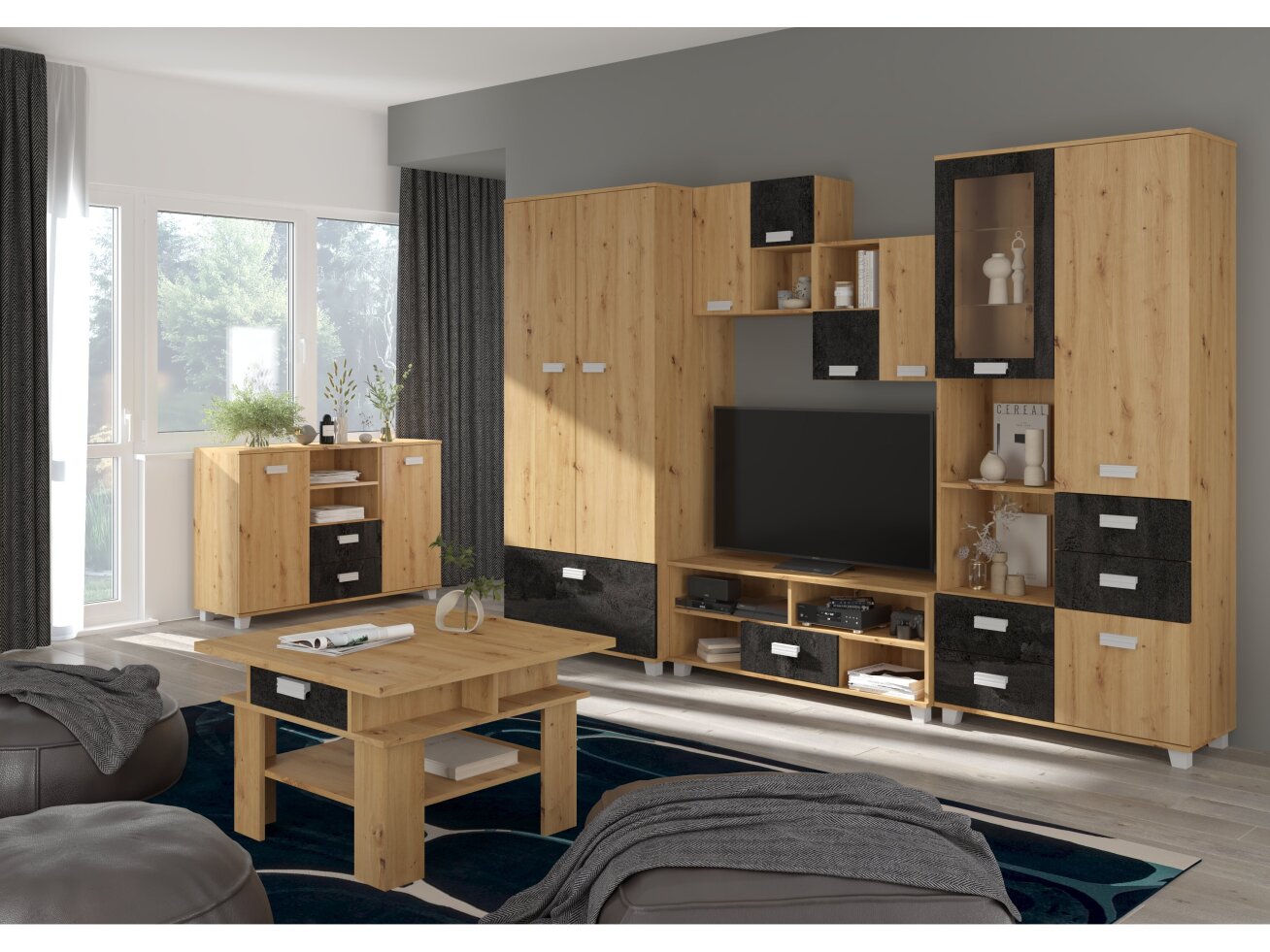 Svetainės baldų komplektas SOLO 1 5 Svetainės baldų komplektas SOLO 1 5