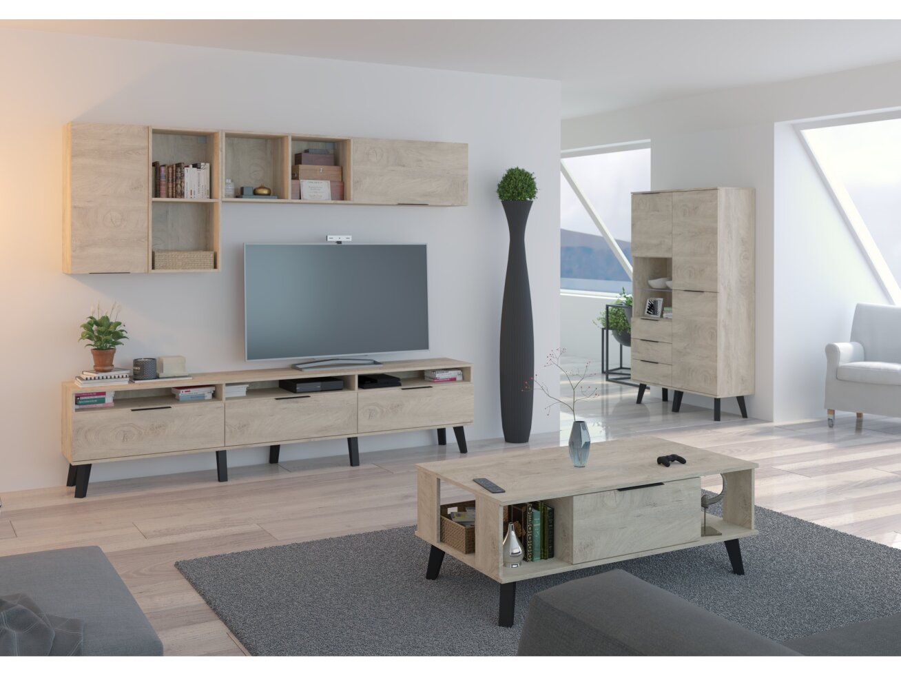 Svetainės baldų komplektas SVEN 1 10 Svetainės baldų komplektas SVEN 1 10