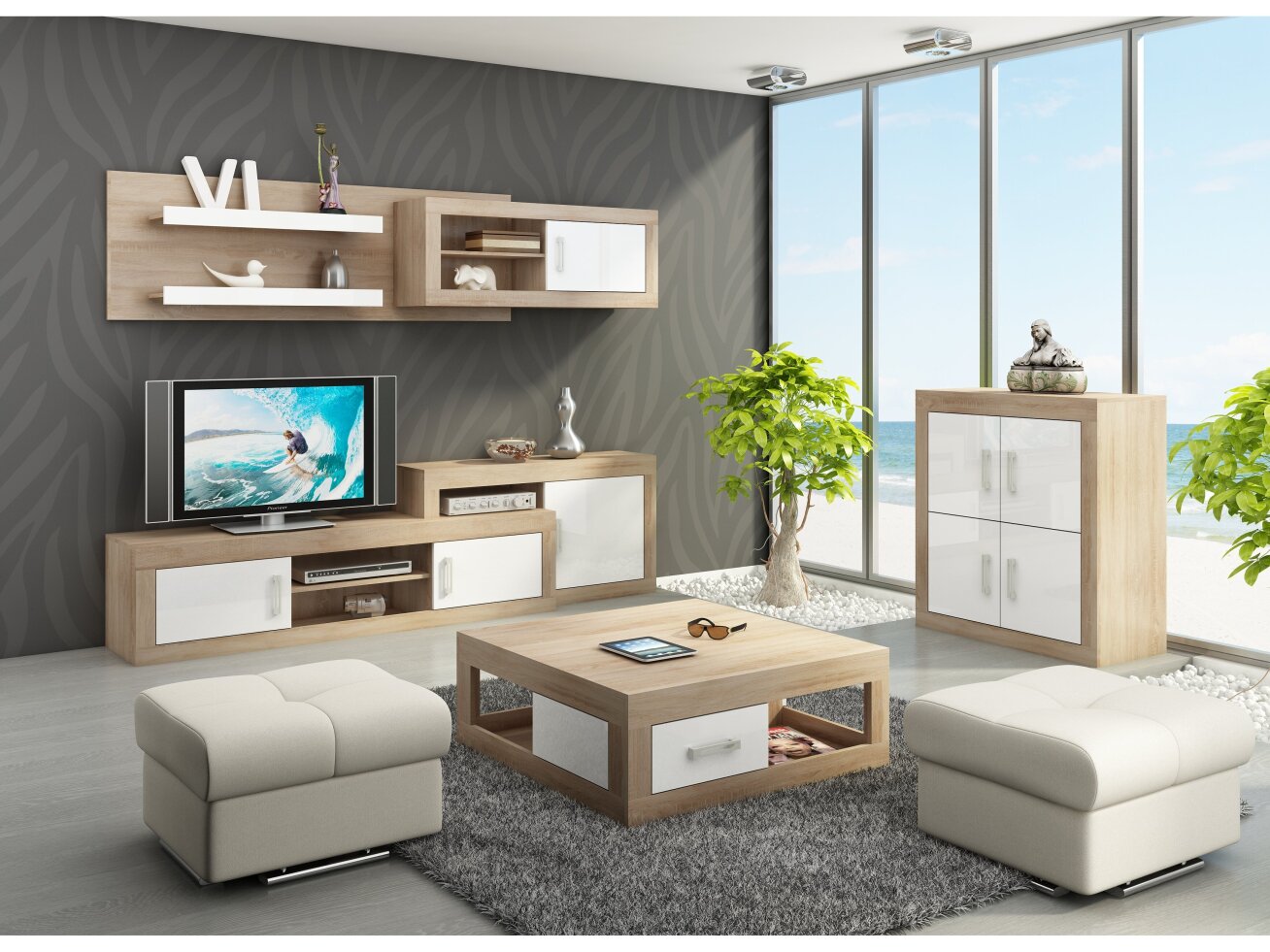 Svetainės baldų komplektas VERIN 1 5 Svetainės baldų komplektas VERIN 1 5