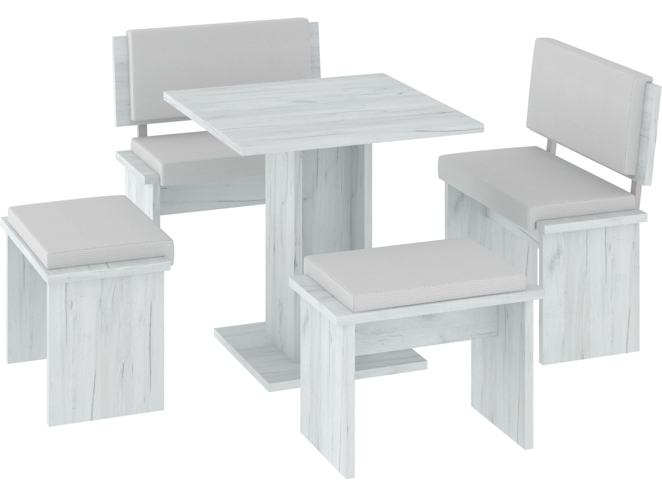 Valgomojo komplektas BOND mažas eko balta 1