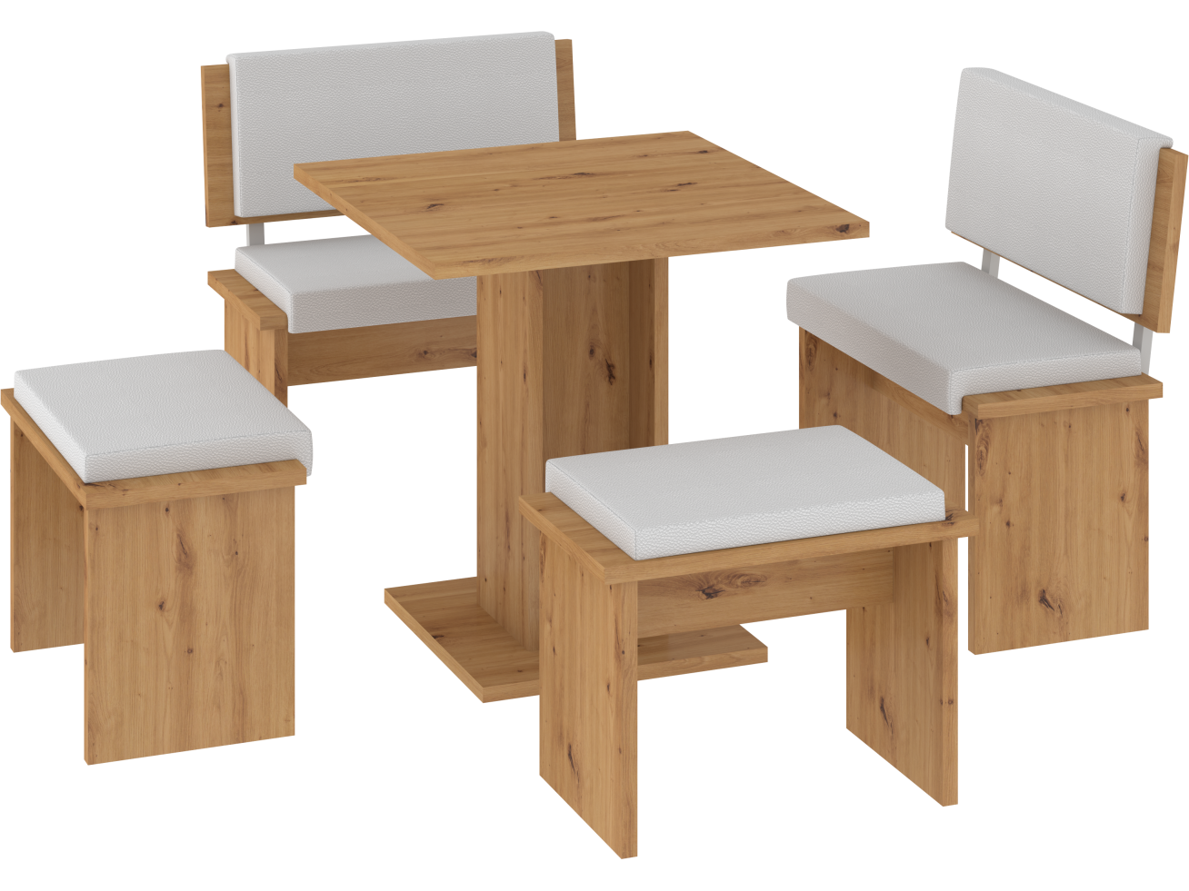 Valgomojo komplektas BOND mažas eko balta 2 Valgomojo komplektas BOND mažas eko balta 2