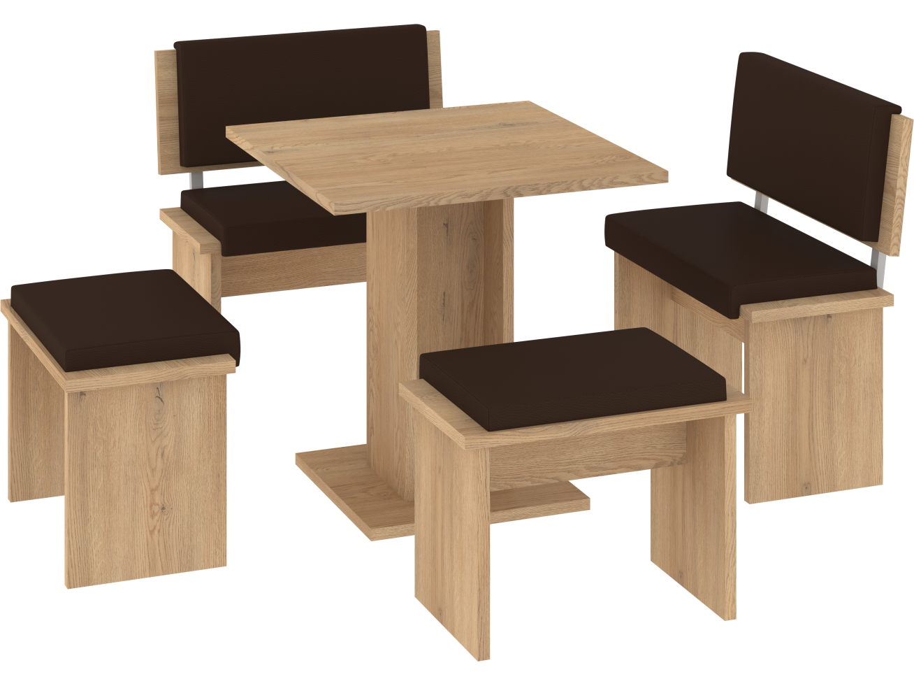 Valgomojo komplektas BOND mažas eko ruda 2