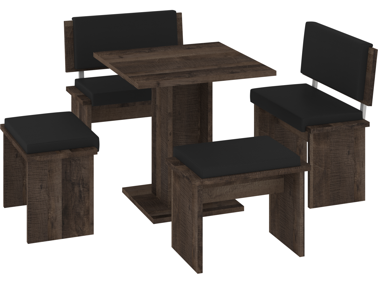 Valgomojo komplektas BOND mažas eko juoda 3 Valgomojo komplektas BOND mažas eko juoda 3