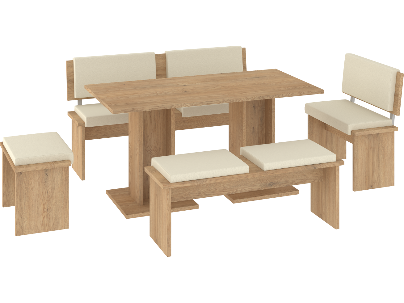 Valgomojo komplektas BOND didelis eko smėlio 4