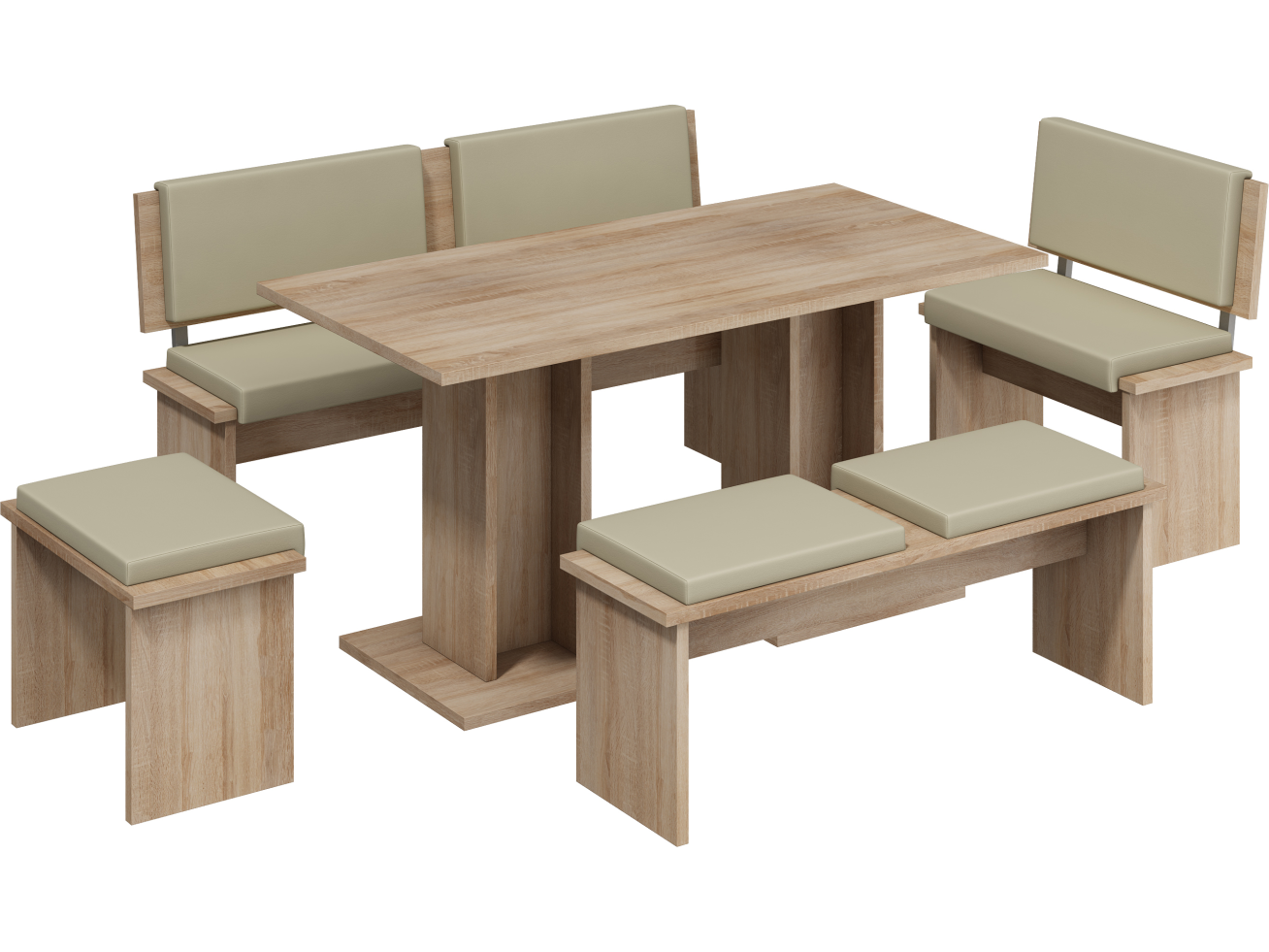 Valgomojo komplektas BOND didelis eko smėlio 2