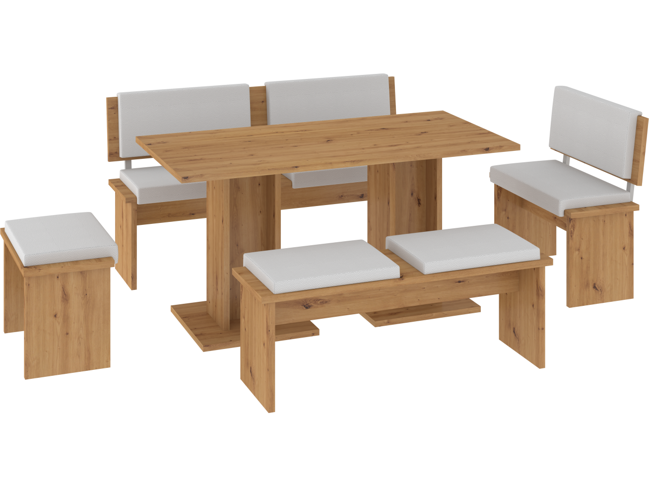 Valgomojo komplektas BOND didelis eko balta 2 Valgomojo komplektas BOND didelis eko balta 2