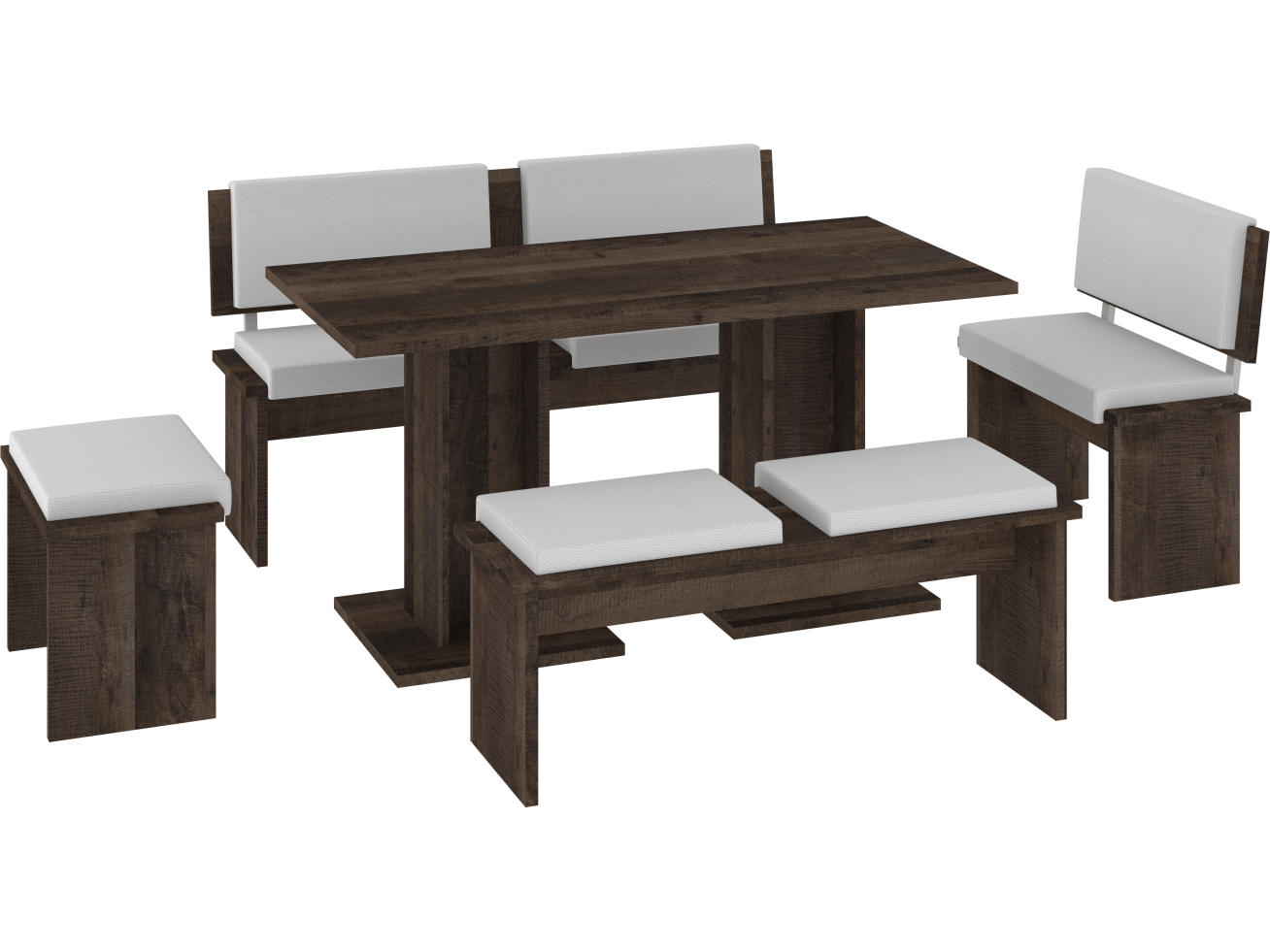 Valgomojo komplektas BOND didelis eko balta 3 Valgomojo komplektas BOND didelis eko balta 3