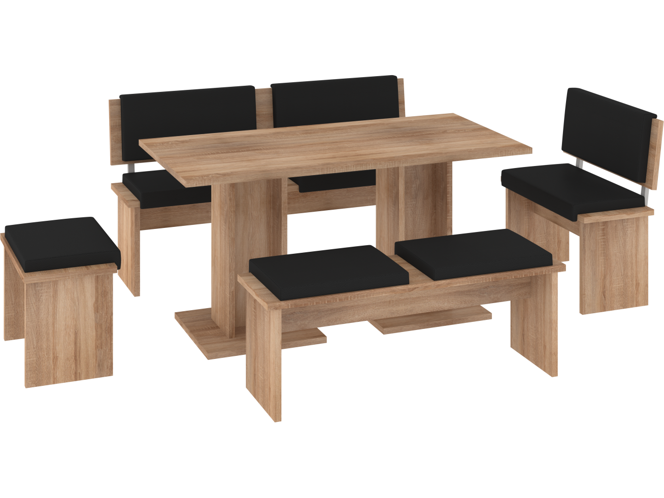 Valgomojo komplektas BOND didelis eko juoda 2