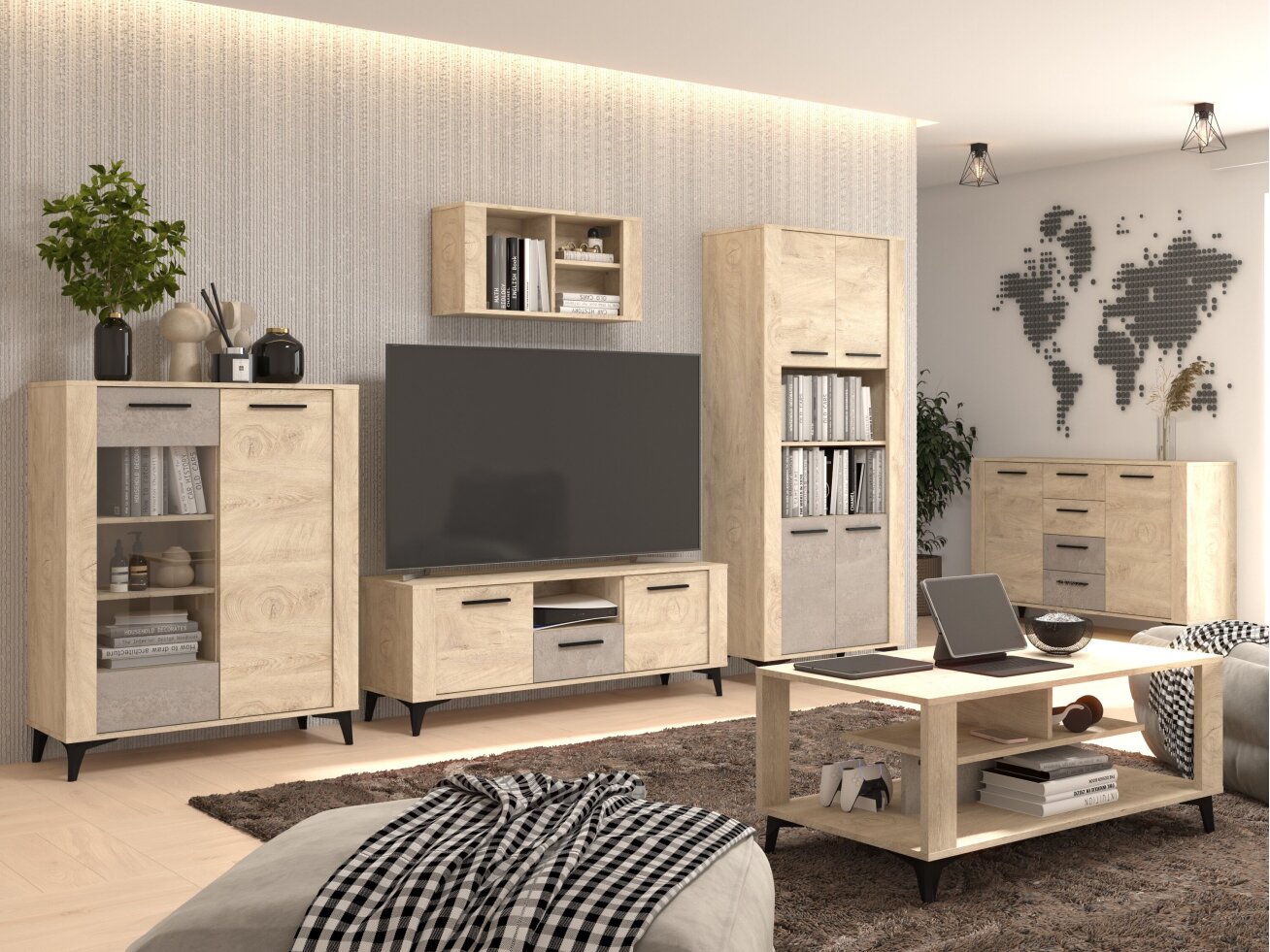 Svetainės baldų komplektas SIGMA 1 7 Svetainės baldų komplektas SIGMA 1 7