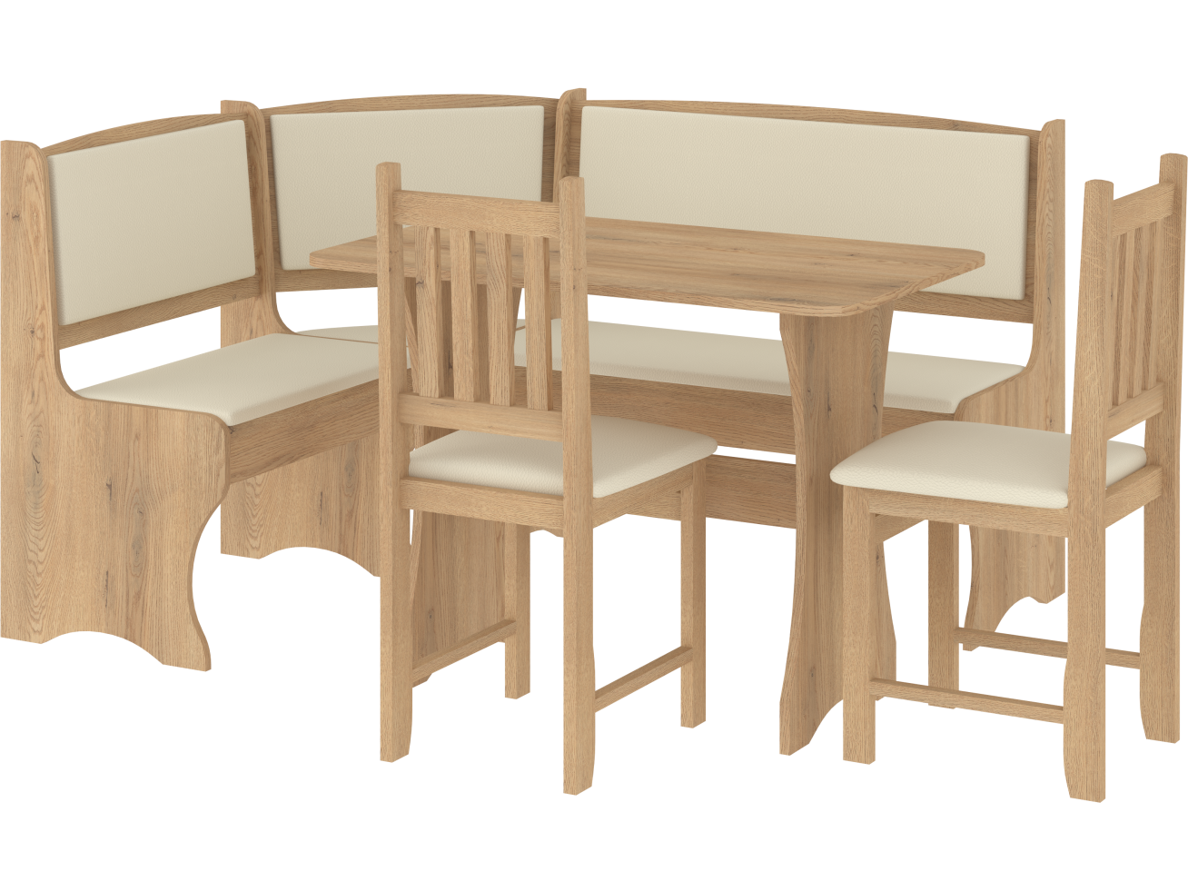 Valgomojo kampinis komplektas su kėdėmis B 7