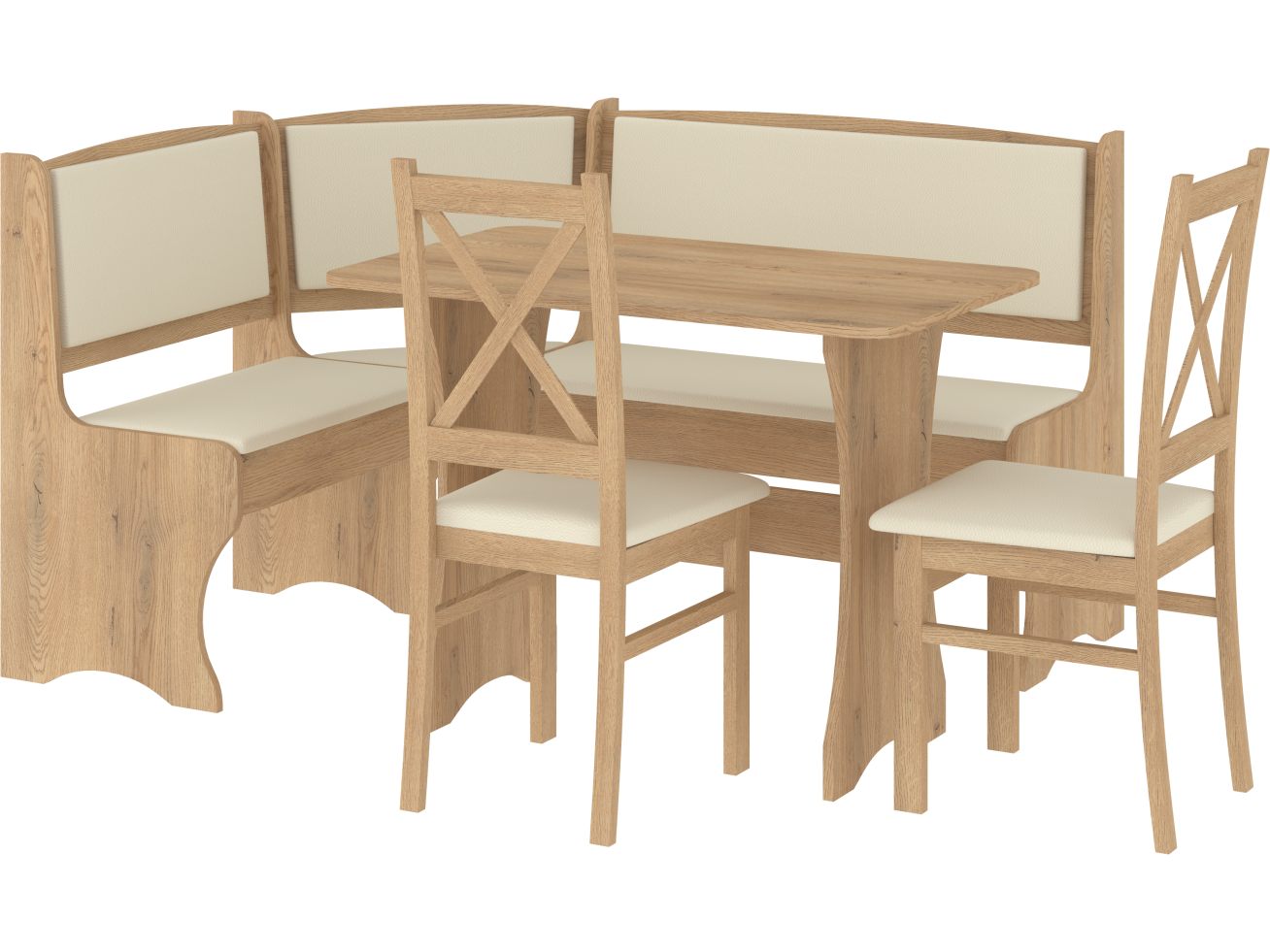 Valgomojo kampinis komplektas su kėdėmis D 7