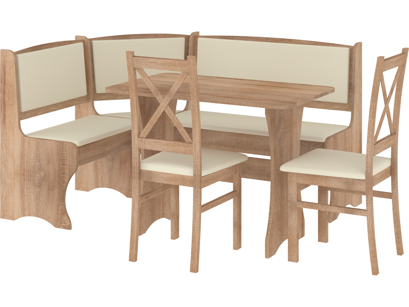 Valgomojo kampinis komplektas su kėdėmis D 4