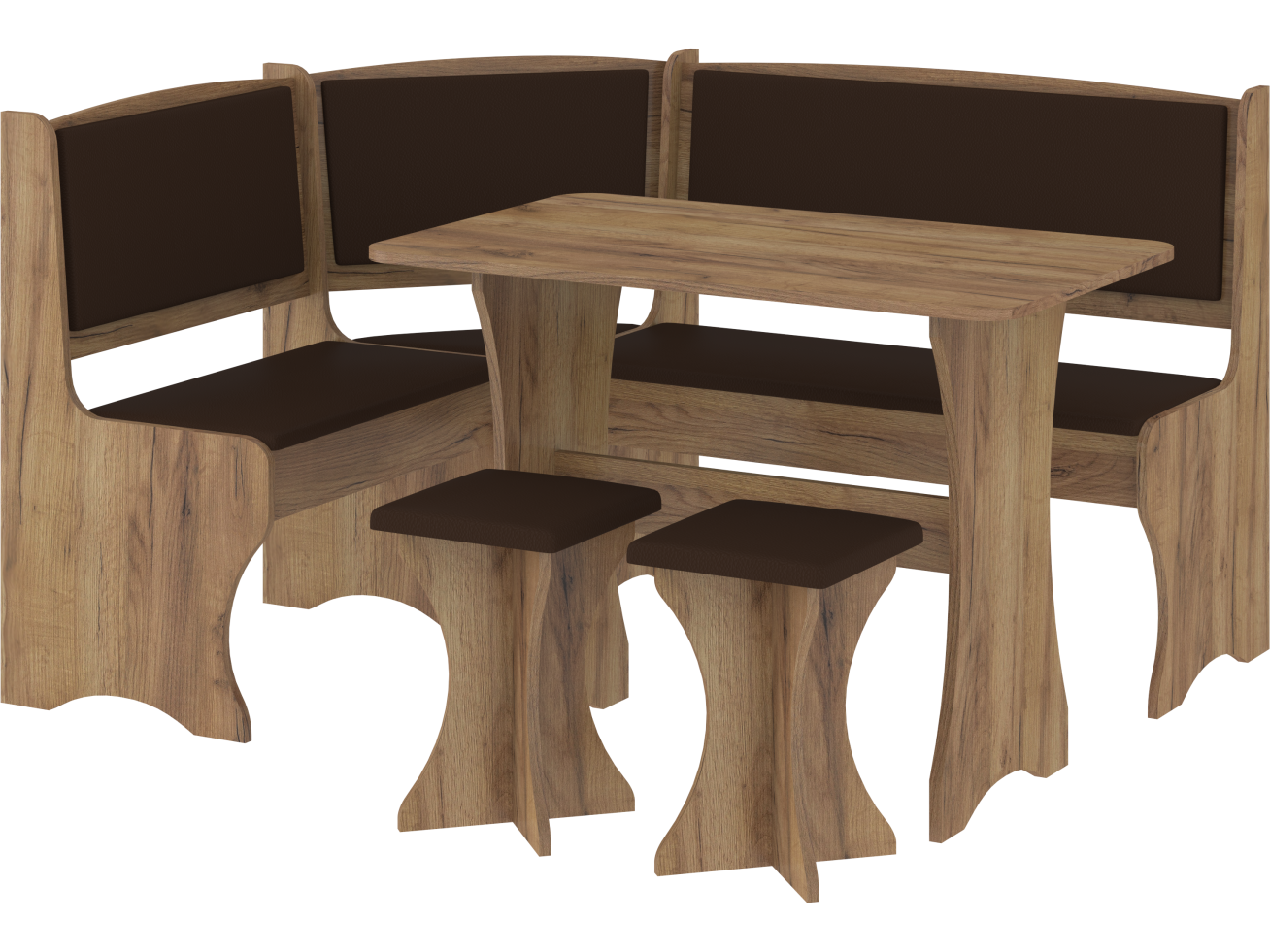 Valgomojo kampinis komplektas su taburetėmis 3