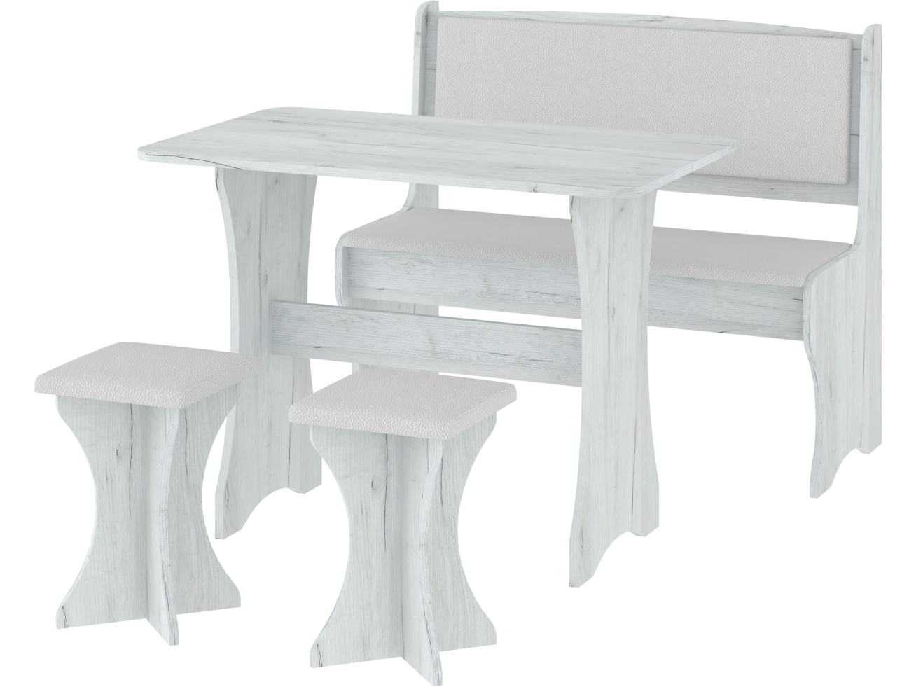 Valgomojo tiesus komplektas su taburetėmis 2