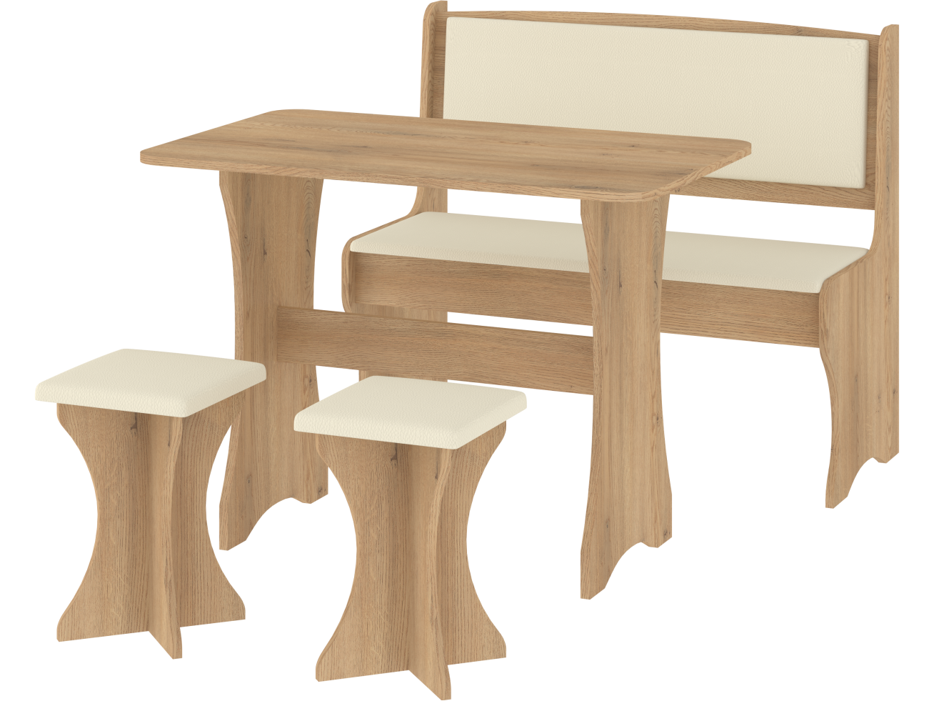 Valgomojo tiesus komplektas su taburetėmis 9