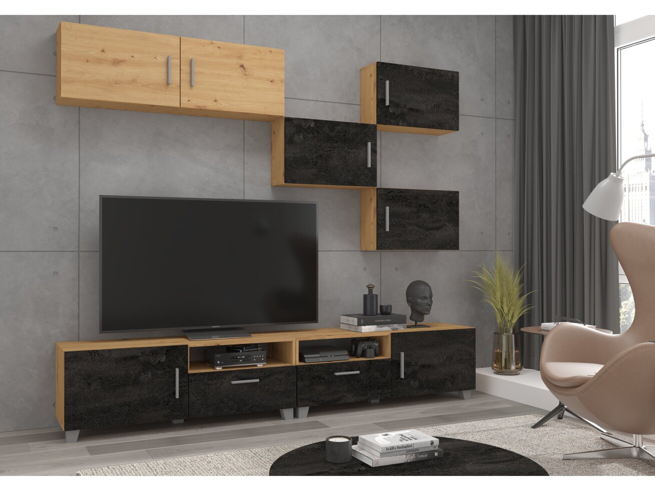 TV staliukas su lentynomis KUGA 2 TV staliukas su lentynomis KUGA 2