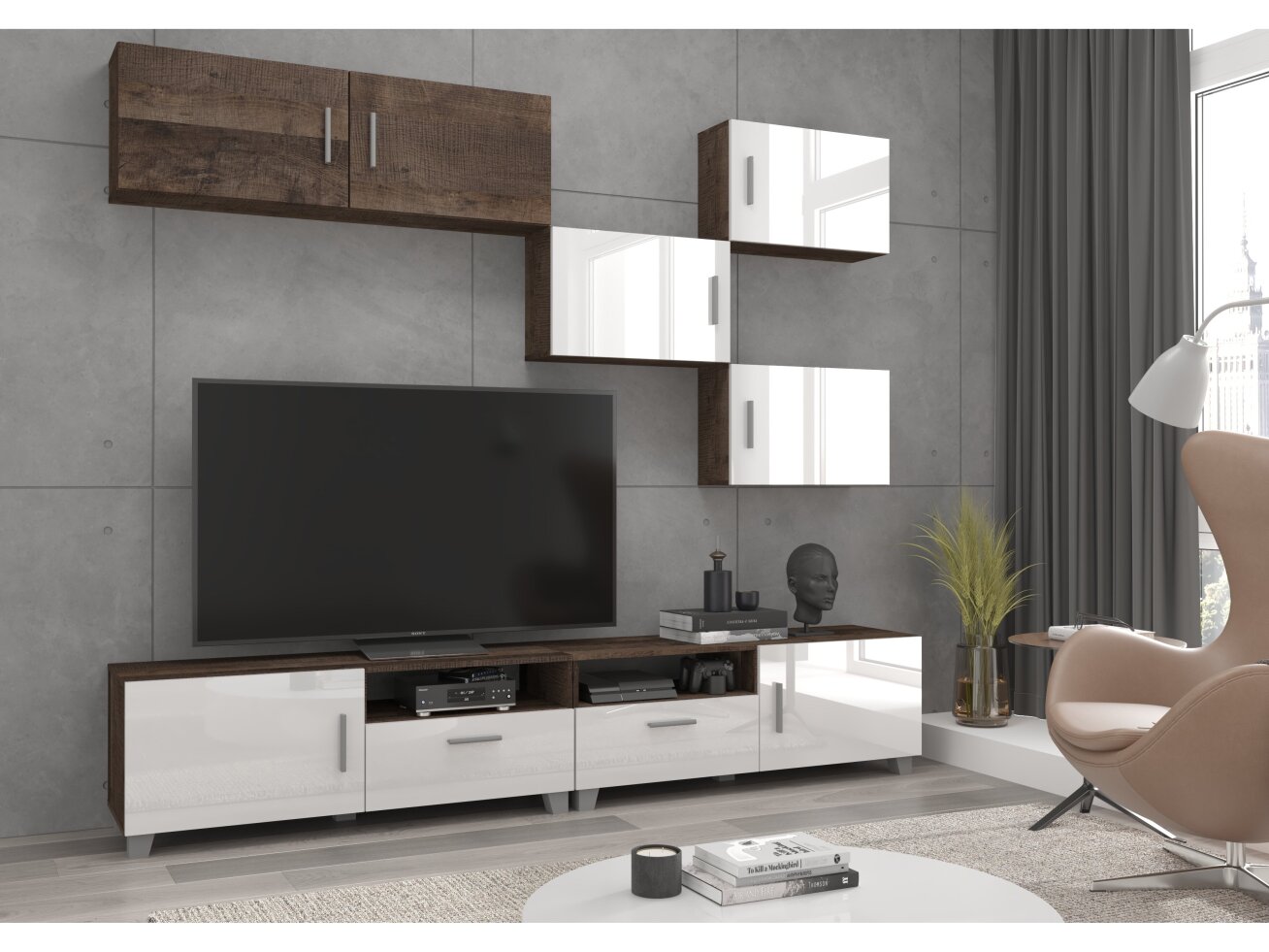 TV staliukas su lentynomis KUGA 7 TV staliukas su lentynomis KUGA 7