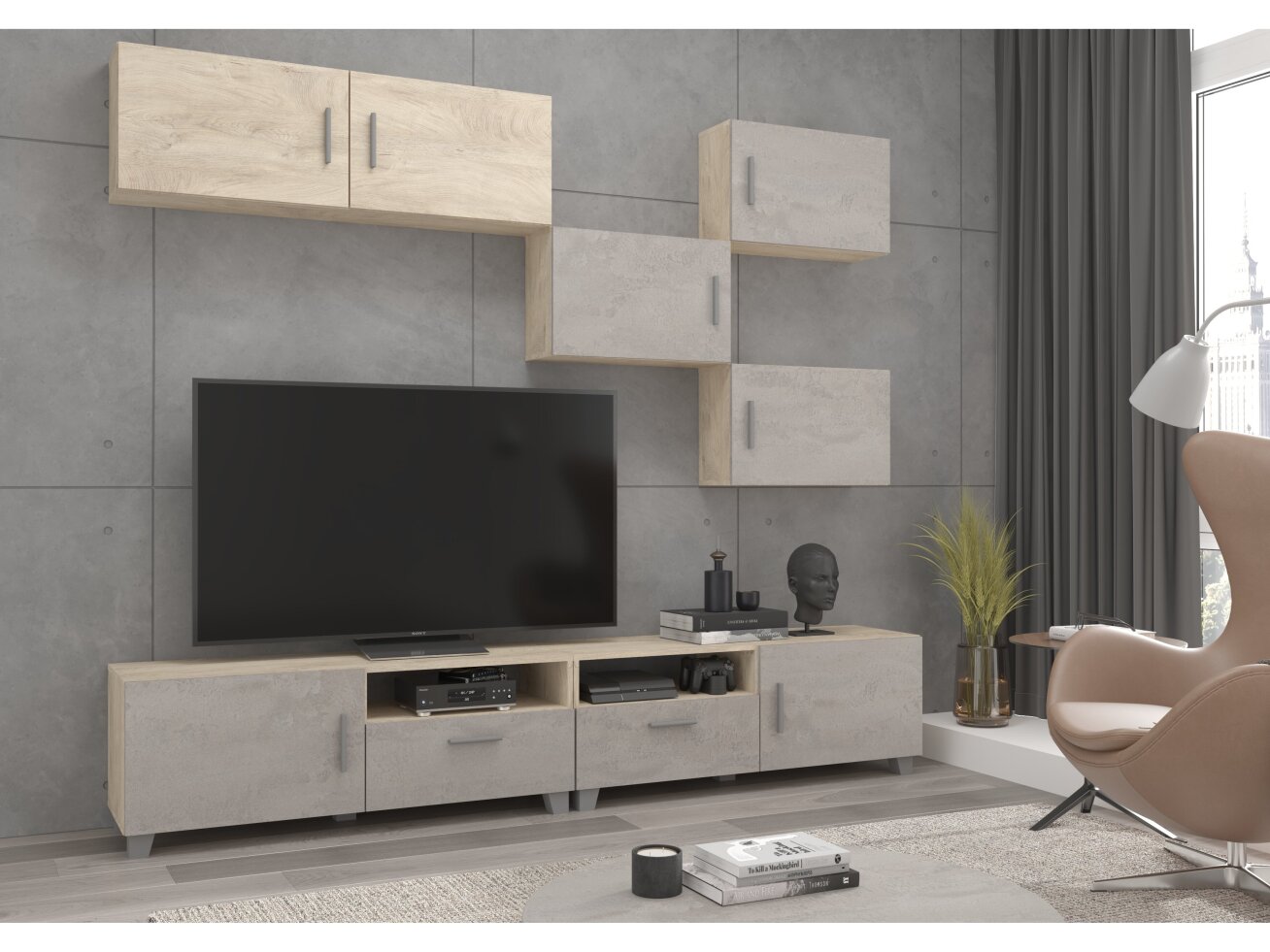 TV staliukas su lentynomis KUGA 3 TV staliukas su lentynomis KUGA 3