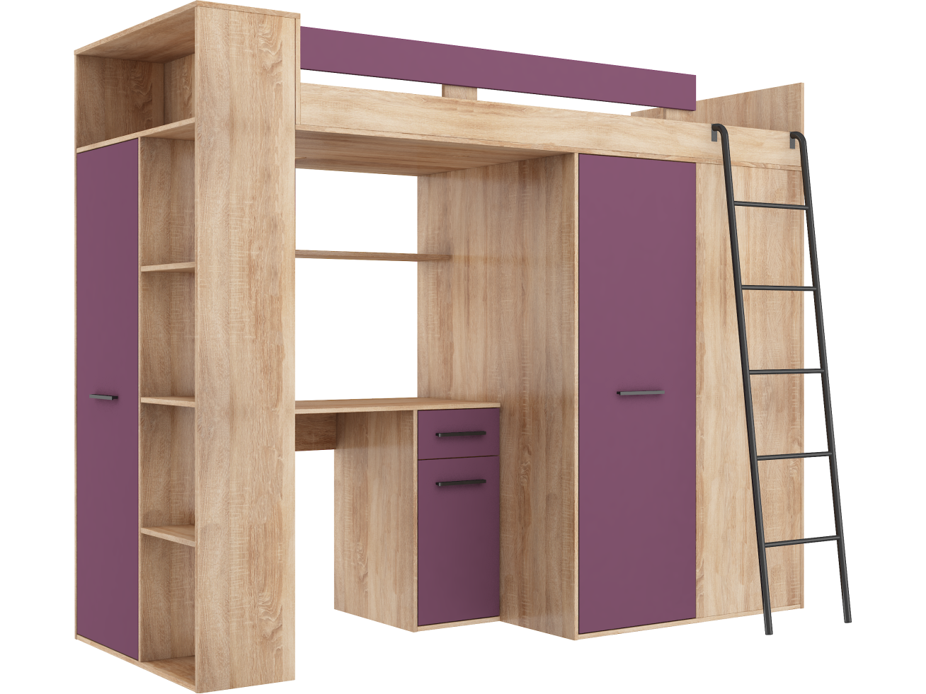 Lova su spinta ir rašomuoju stalu VERANA 16