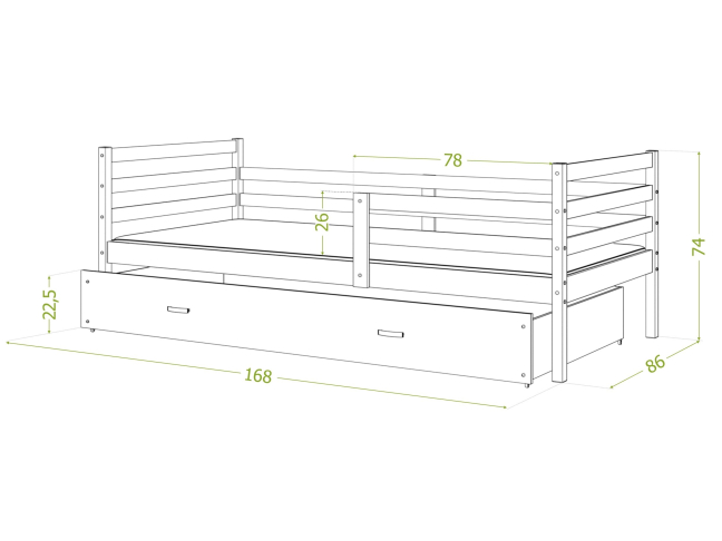 Vaikiška lova JACEK P 10 Vaikiška lova JACEK P 10