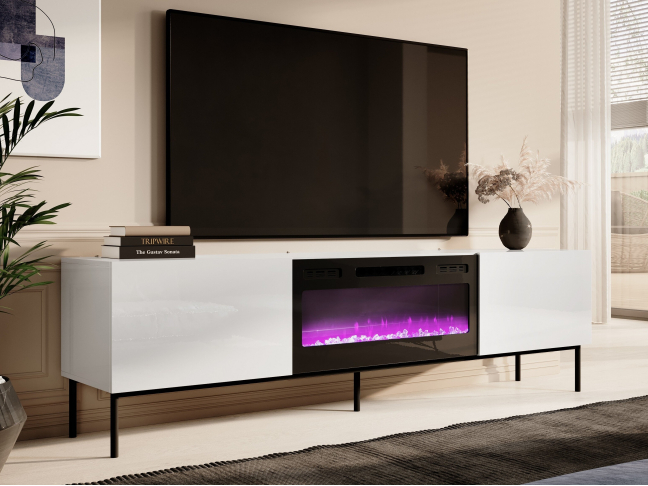 TV staliukas SLIDE 200 K su elektriniu židiniu + S 5 TV staliukas SLIDE 200 K su elektriniu židiniu + S 5