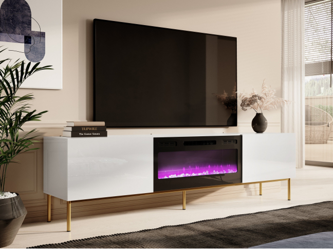 TV staliukas SLIDE 200 K su elektriniu židiniu + S 4 TV staliukas SLIDE 200 K su elektriniu židiniu + S 4