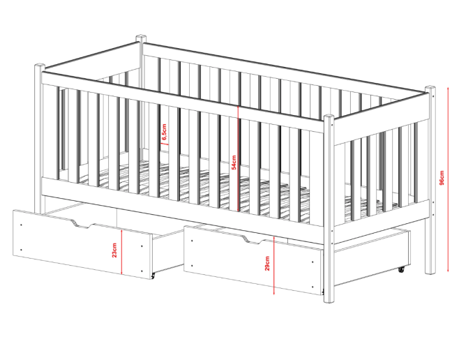Vaikiška lova su stalčiais ALICJA 80x200 9 Vaikiška lova su stalčiais ALICJA 80x200 9