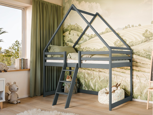 Antresolė lova namelis MOON 80x180 4