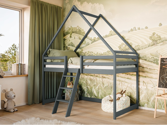 Antresolė lova namelis MOON 90x200 4