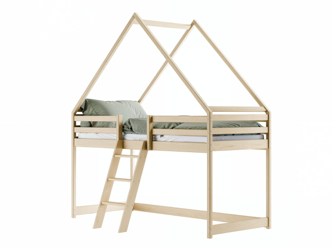 Antresolė lova namelis MOON 90x200 6
