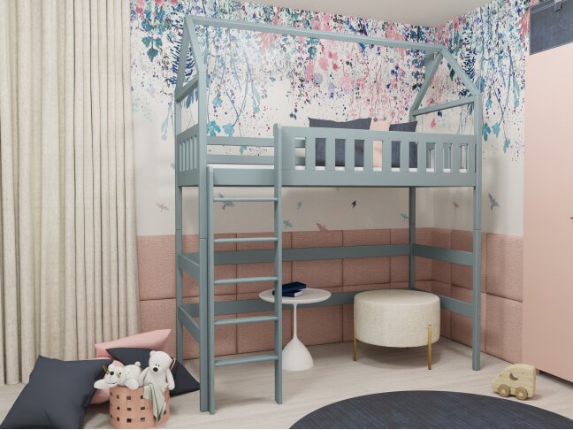 Antresolė lova namelis OTYLIA 80x160 9 Antresolė lova namelis OTYLIA 80x160 9