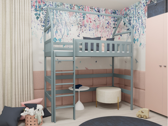 Antresolė lova namelis OTYLIA 80x180 9 Antresolė lova namelis OTYLIA 80x180 9