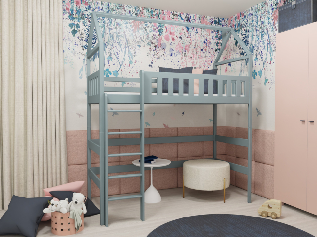 Antresolė lova namelis OTYLIA 80x200 9